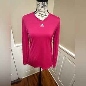Adidas Pink Fitted Long Sleeve Tee